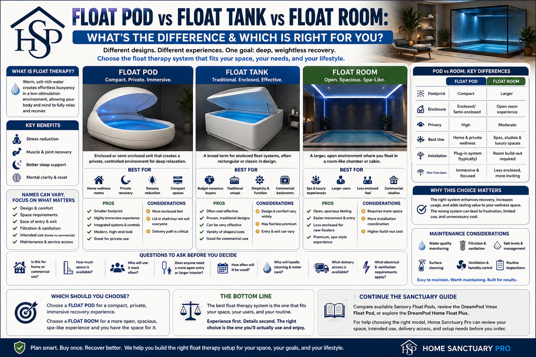 Float Pod Vs Float Tank Vs Float Room: Which Float Therapy Setup Is Right For You?