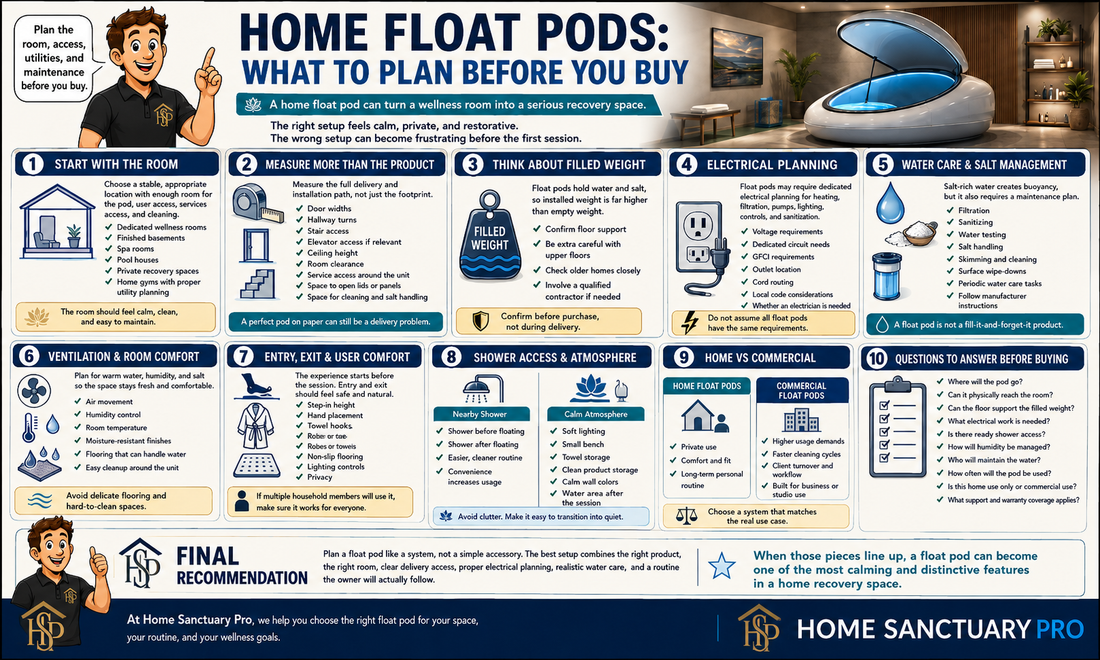 Home Float Pod Planning Guide: Space, Delivery, Electrical, Water Care, And Setup