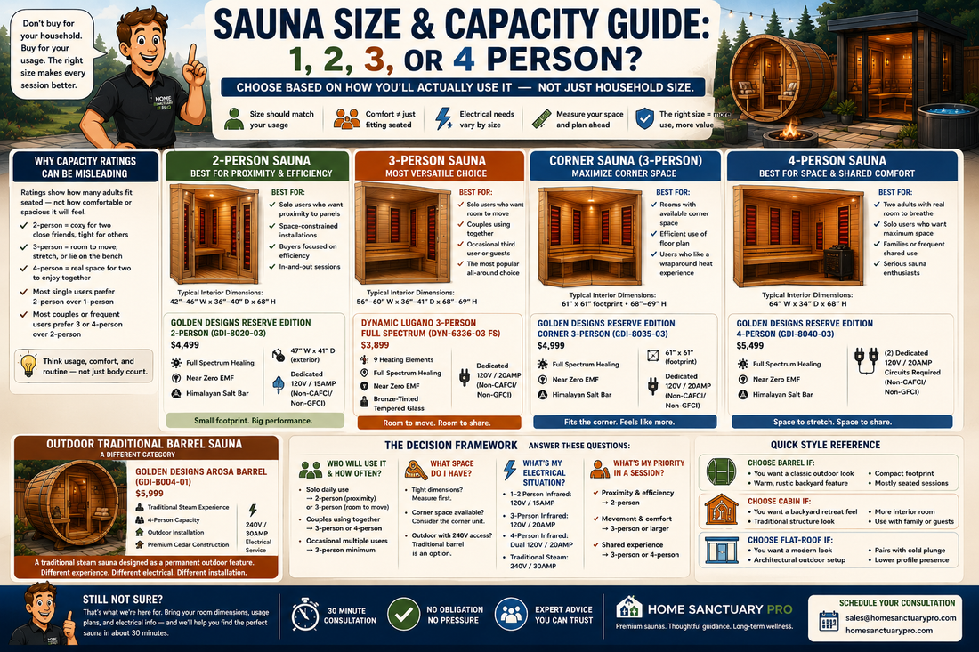 Home Sauna Size Guide: 2, 3 & Corner