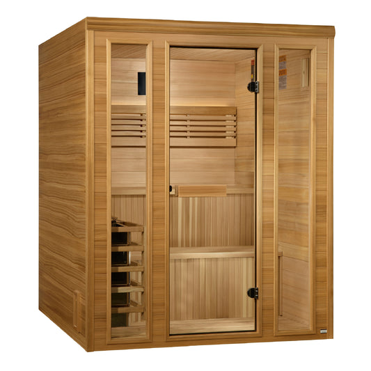 Golden Designs "Engelberg" 6-Person Traditional Steam Sauna - Pacific Cedar | GDI-7060-01