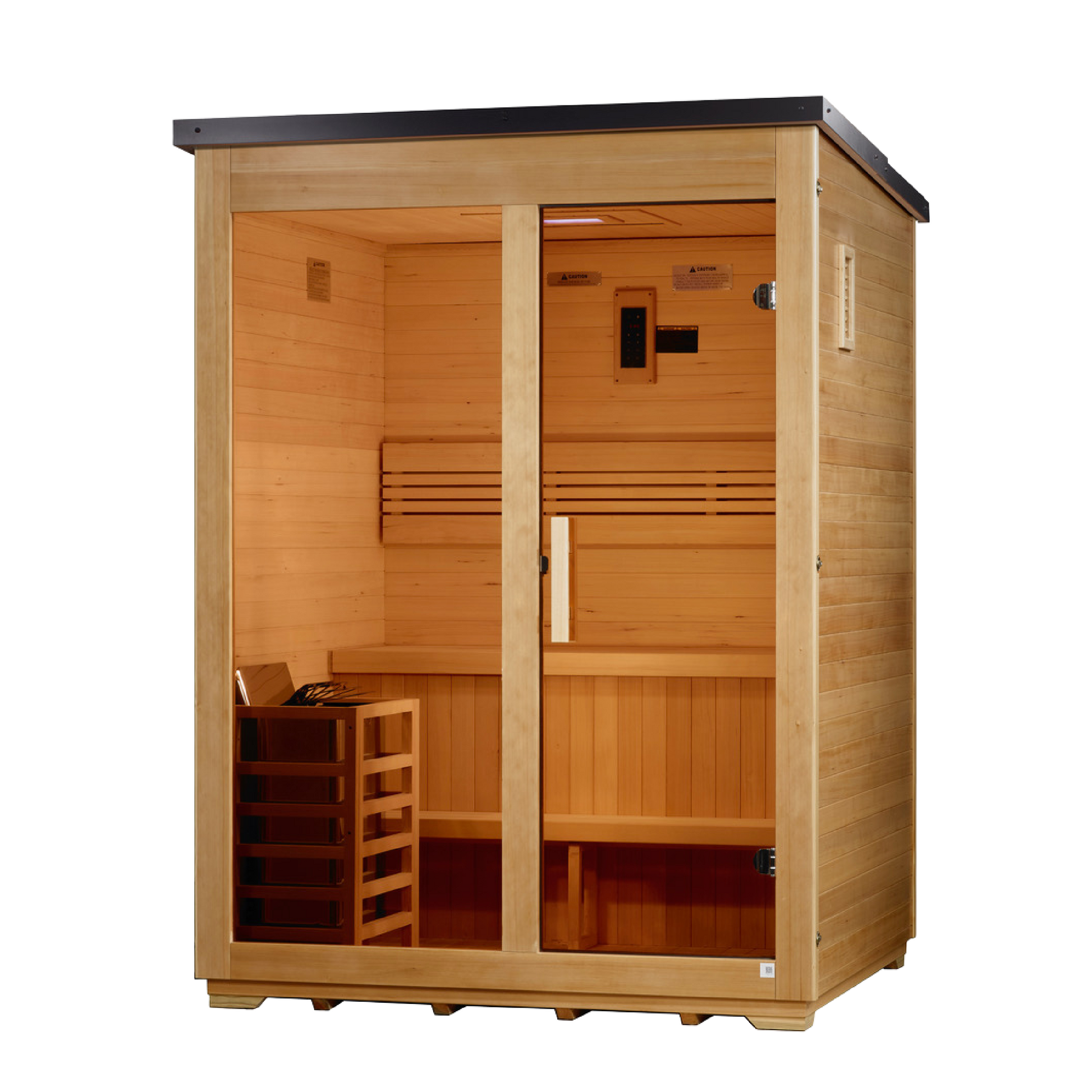 Golden Designs "Arlberg" 3-Person Traditional Outdoor Steam Sauna - Flat Roof | GDI-8003-01