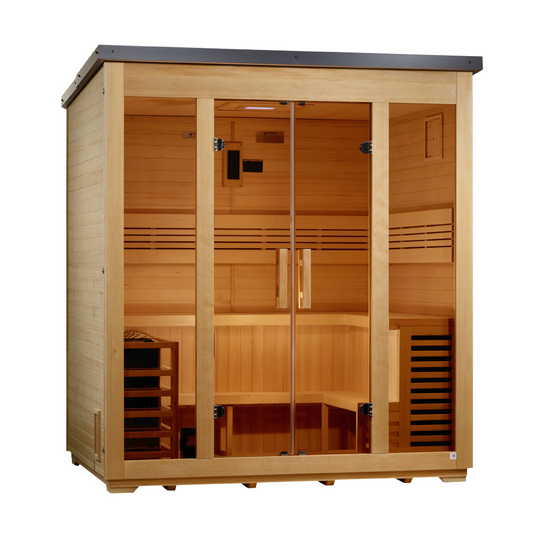 Golden Designs "Vorarlberg" 5-Person Traditional Flat Roof Outdoor Sauna | GDI-8005-01