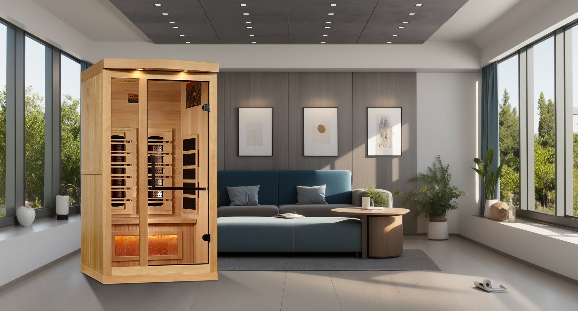 Golden Designs "Reserve Edition" 1-Person Full Spectrum Infrared Sauna with Himalayan Salt Bar | GDI-8010-03