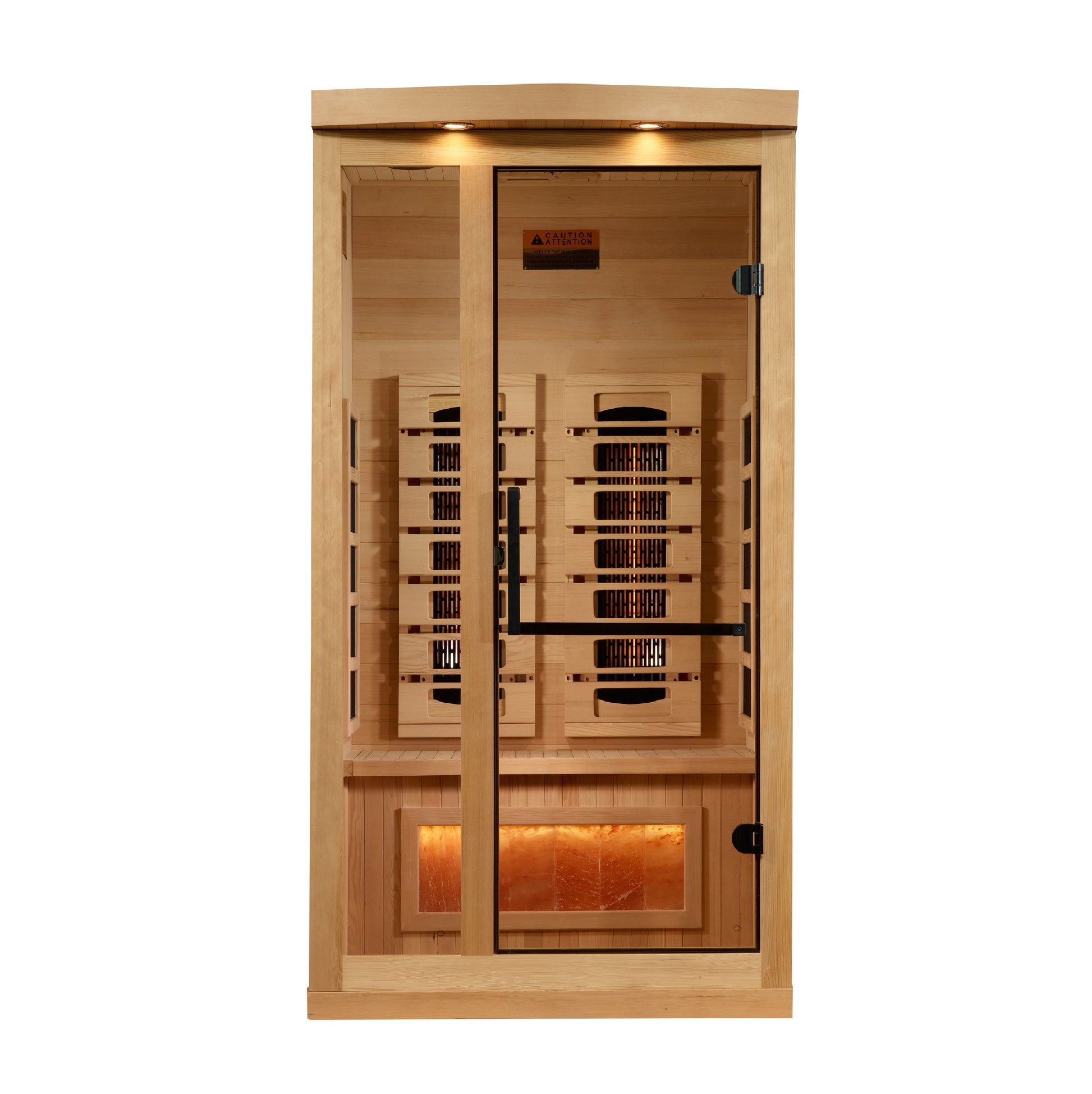 Golden Designs "Reserve Edition" 1-Person Full Spectrum Infrared Sauna with Himalayan Salt Bar | GDI-8010-03