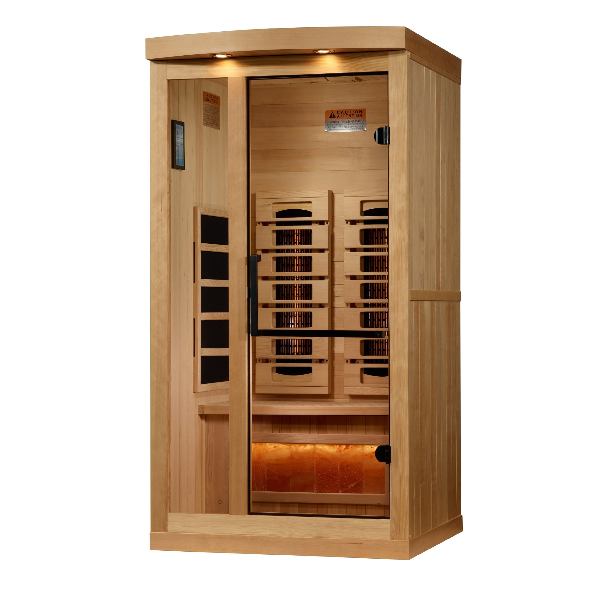 Golden Designs "Reserve Edition" 1-Person Full Spectrum Infrared Sauna with Himalayan Salt Bar | GDI-8010-03
