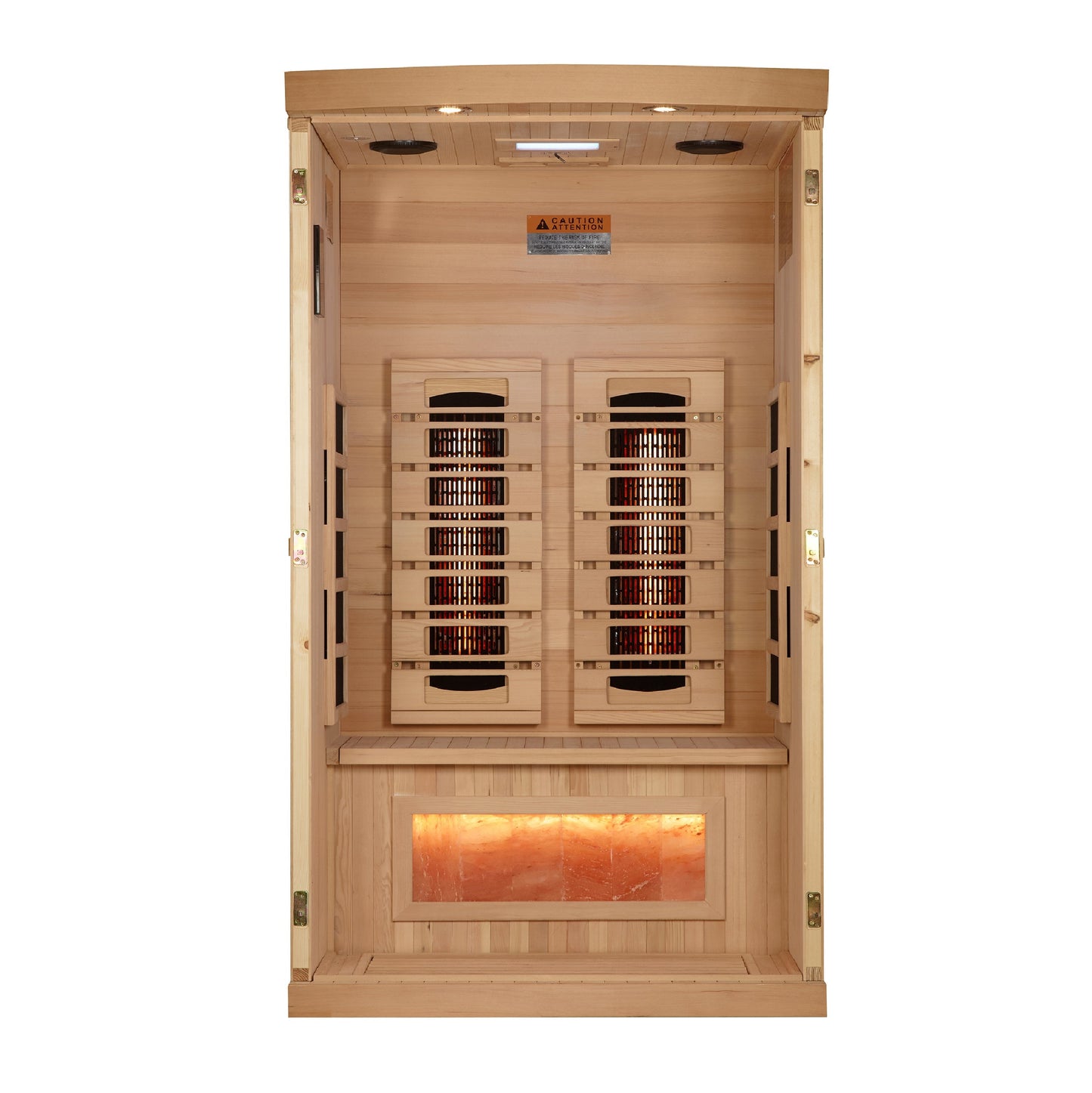 Golden Designs "Reserve Edition" 1-Person Full Spectrum Infrared Sauna with Himalayan Salt Bar | GDI-8010-03