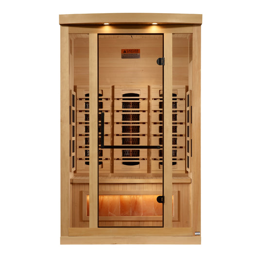 Golden Designs "Reserve Edition" 2-Person Full Spectrum Infrared Sauna with Himalayan Salt Bar | GDI-8020-03