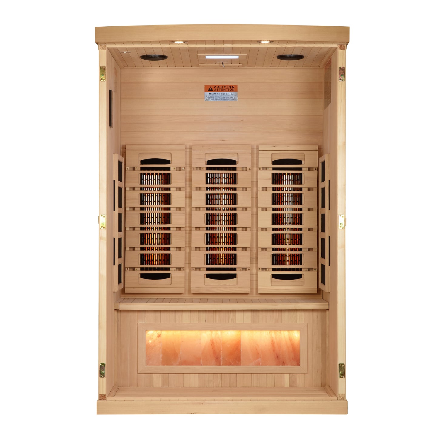 Golden Designs "Reserve Edition" 2-Person Full Spectrum Infrared Sauna with Himalayan Salt Bar | GDI-8020-03