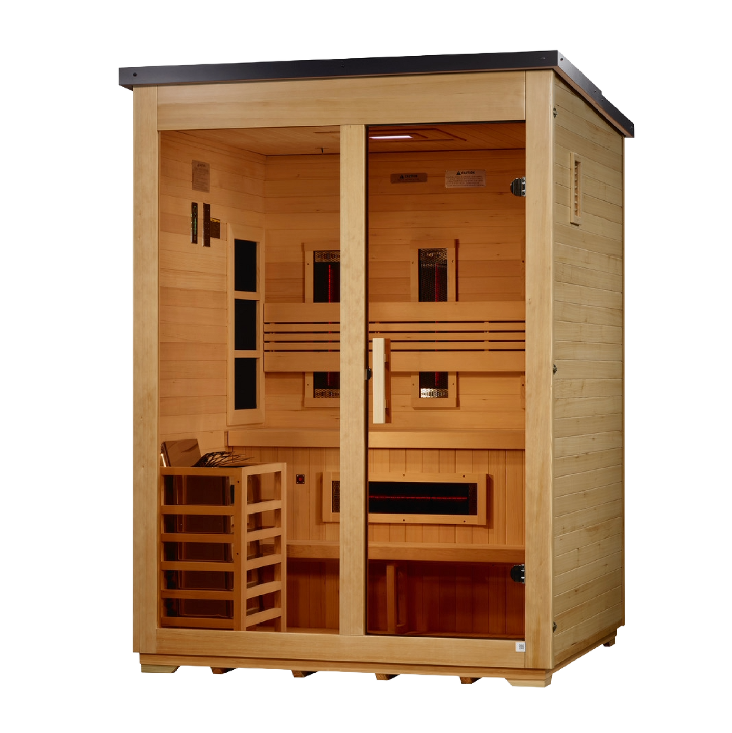 Golden Designs "Carinthia" 3-Person Hybrid Flat Roof Outdoor Sauna | GDI-8023-01