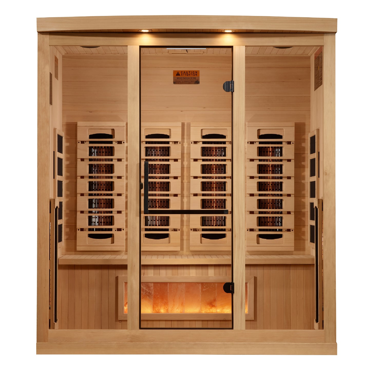 Golden Designs "Reserve Edition" 4-Person Full Spectrum Infrared Sauna with Himalayan Salt Bar | GDI-8040-03