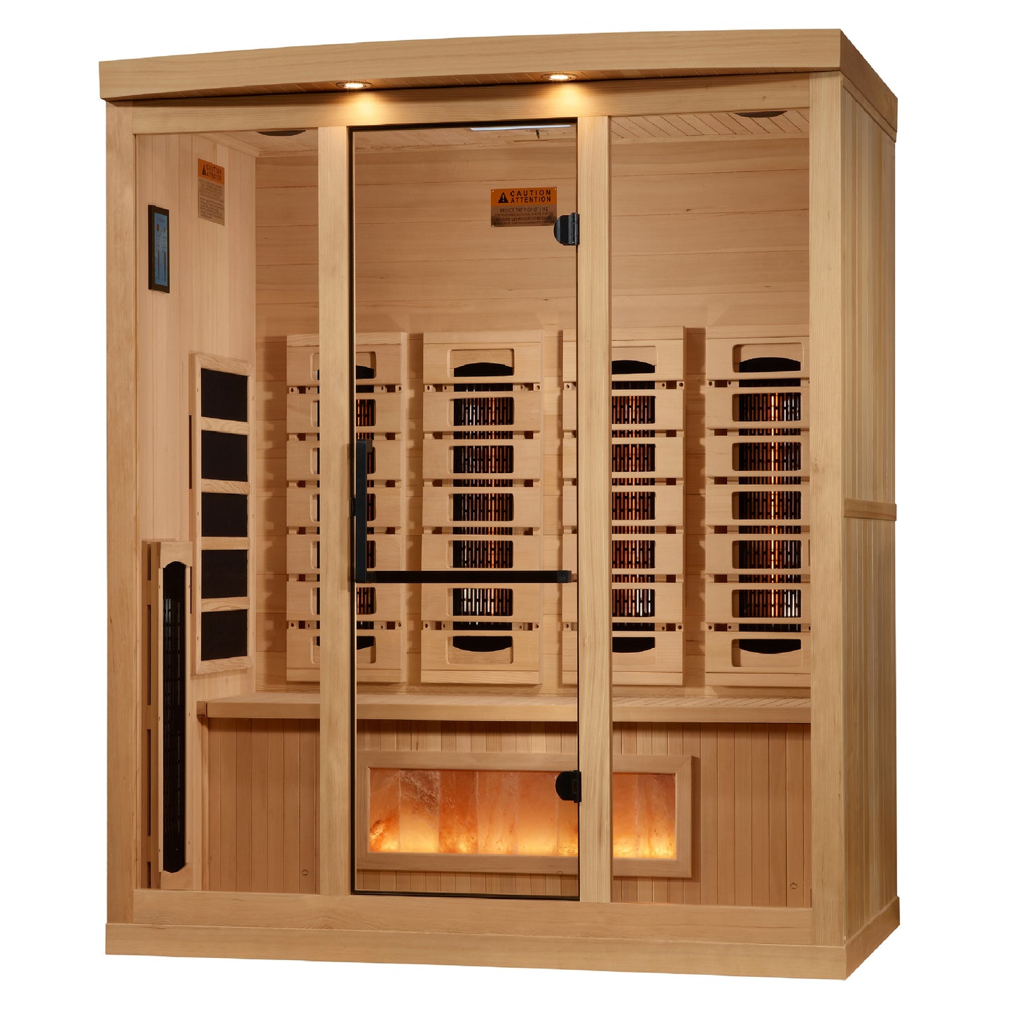 Golden Designs "Reserve Edition" 4-Person Full Spectrum Infrared Sauna with Himalayan Salt Bar | GDI-8040-03