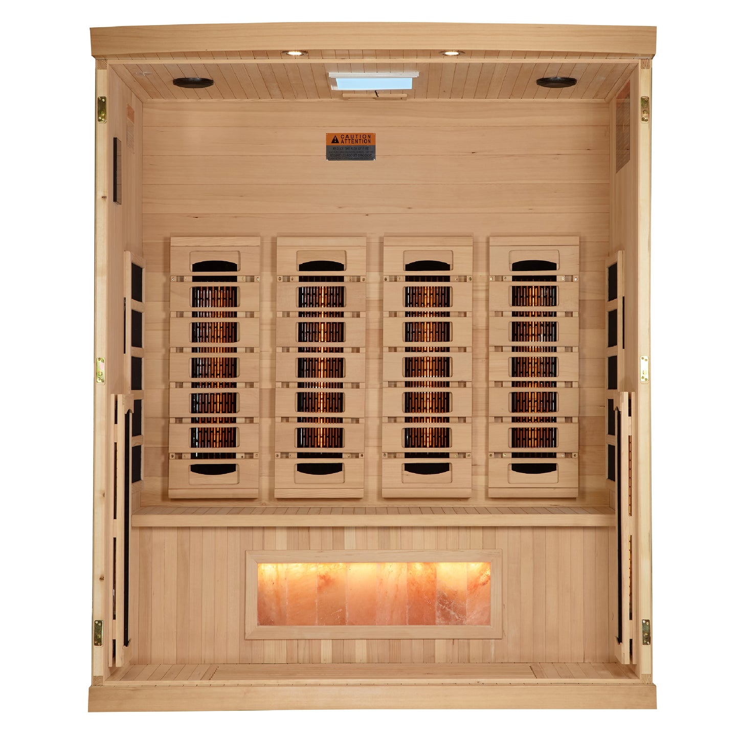 Golden Designs "Reserve Edition" 4-Person Full Spectrum Infrared Sauna with Himalayan Salt Bar | GDI-8040-03