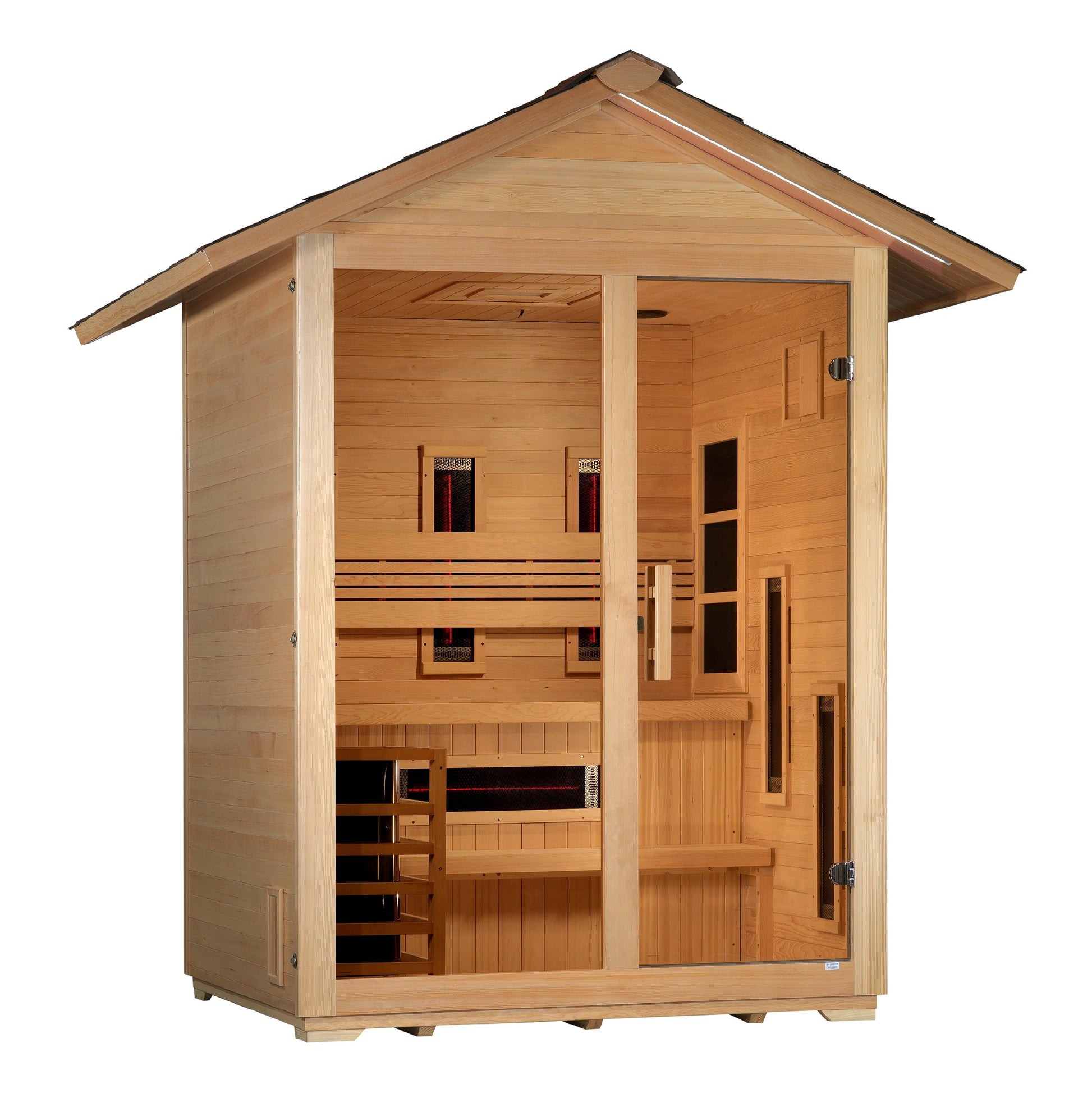 Golden Designs "Carinthia" 3-Person Hybrid Outdoor Steam Sauna - Canadian Hemlock | GDI-8123-01