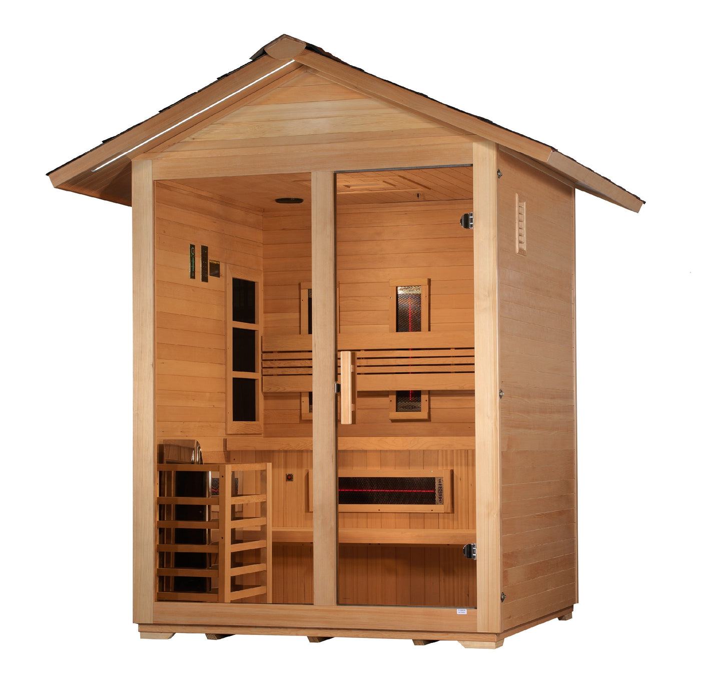 Golden Designs "Carinthia" 3-Person Hybrid Outdoor Steam Sauna - Canadian Hemlock | GDI-8123-01