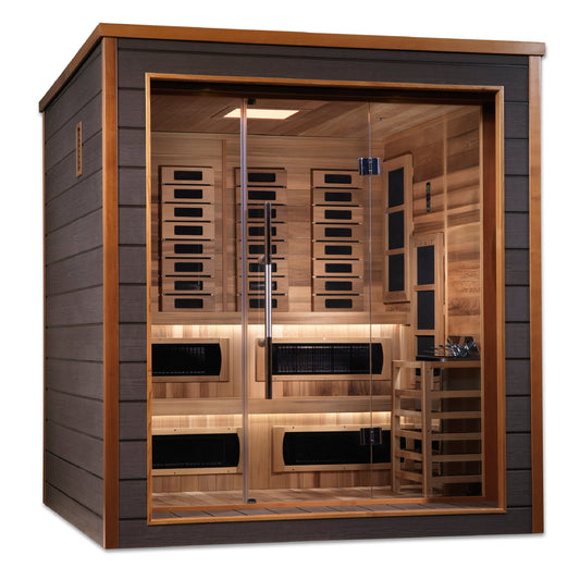Karlstad 6-Person Outdoor-Indoor PureTech Hybrid Full Spectrum Sauna