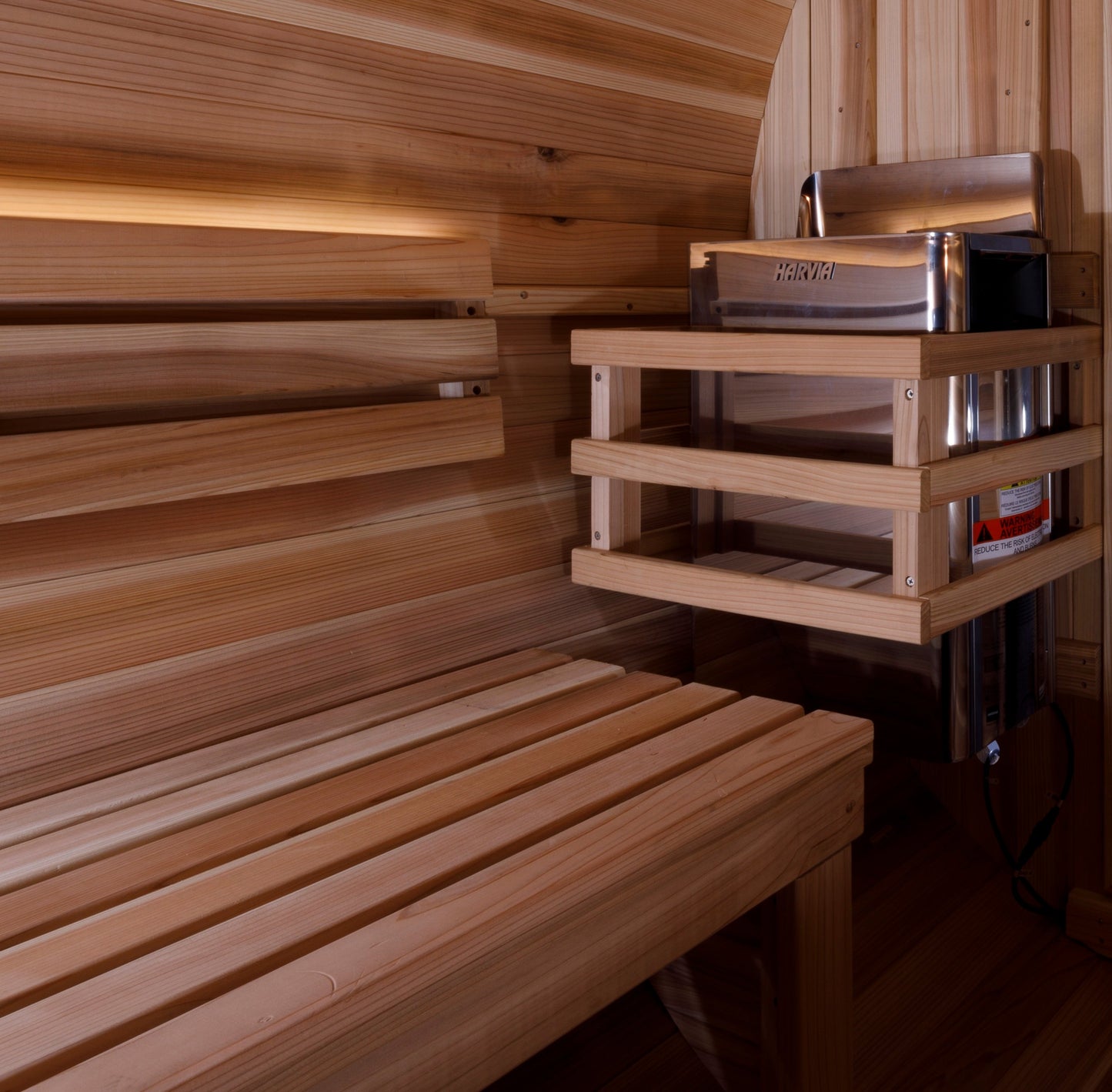 Zurich 4-Person Barrel Traditional Sauna with Bronze Privacy View