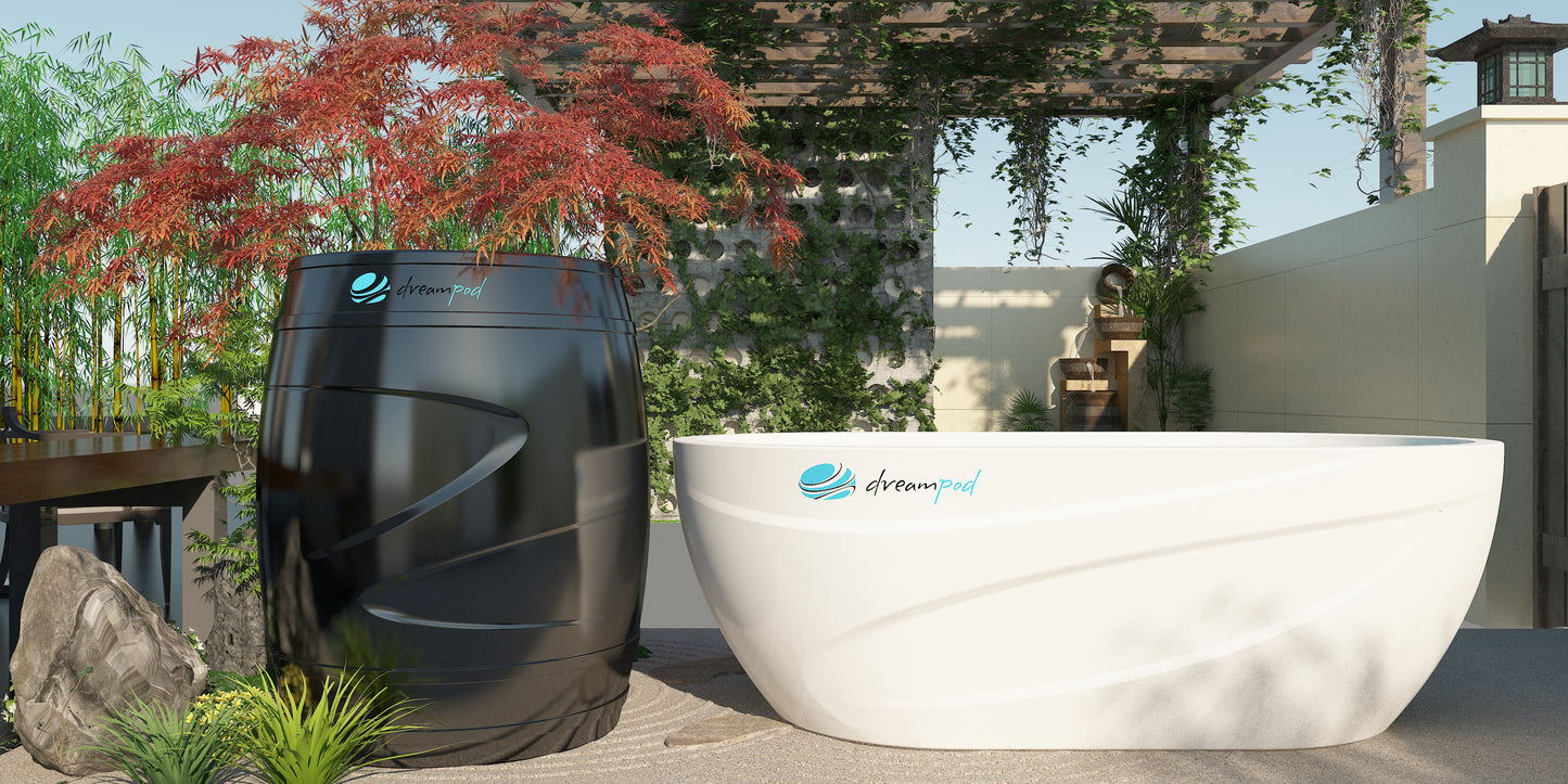 DreamPod Fiberglass Cold Plunge Barrel with Chiller