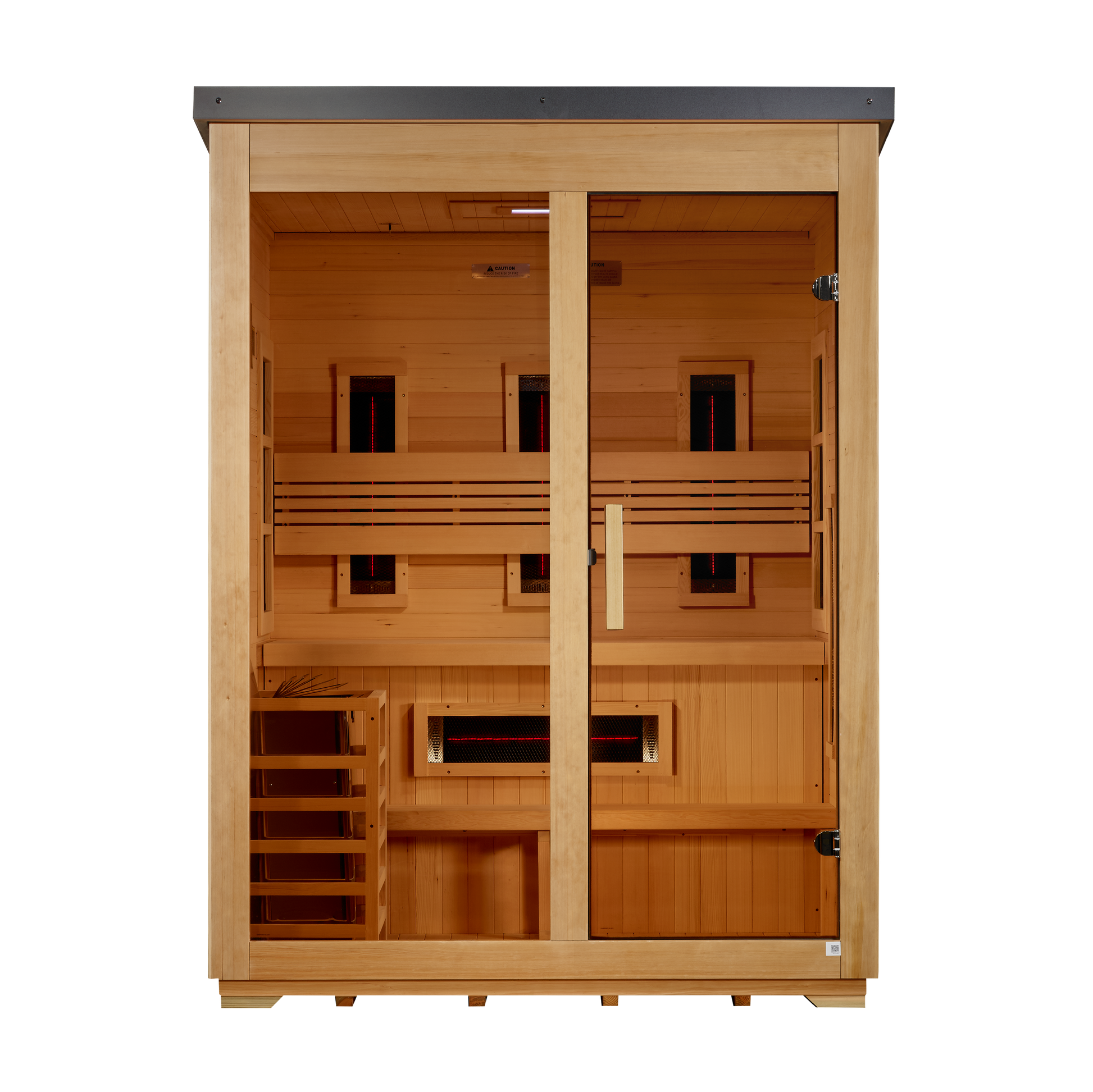 Golden Designs "Carinthia" 3-Person Hybrid Flat Roof Outdoor Sauna | GDI-8023-01