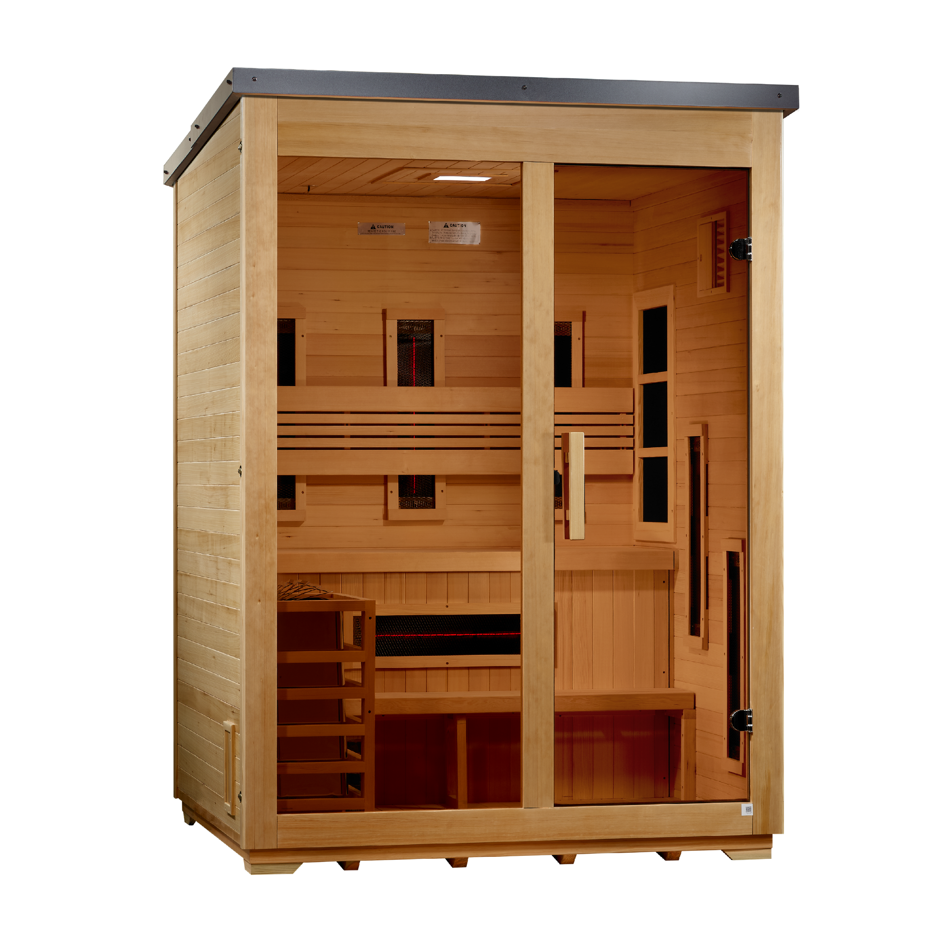 Golden Designs "Carinthia" 3-Person Hybrid Flat Roof Outdoor Sauna | GDI-8023-01