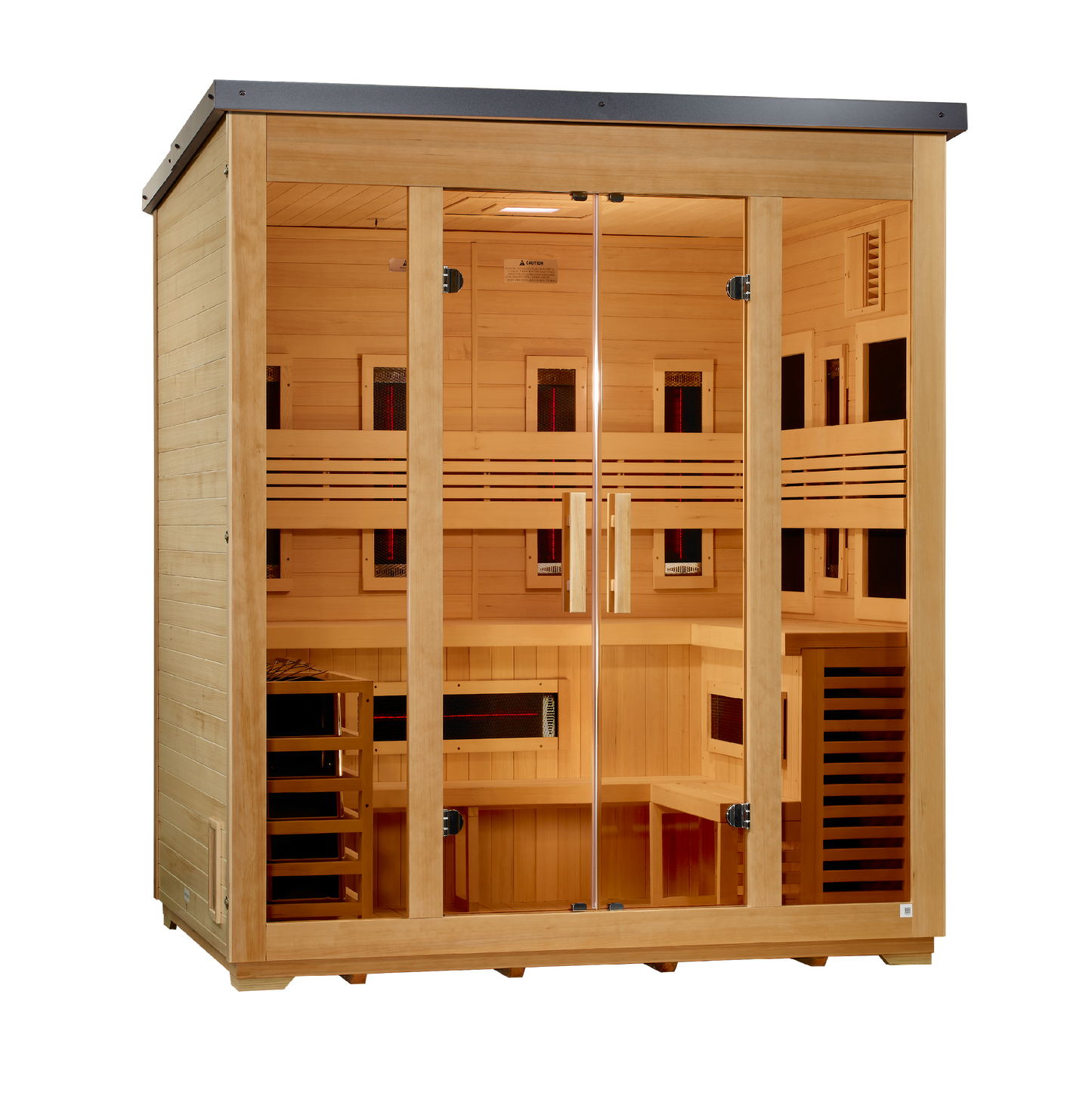 Golden Designs "Gargellen" 5-Person Hybrid Flat Roof Outdoor Sauna | GDI-8025-01