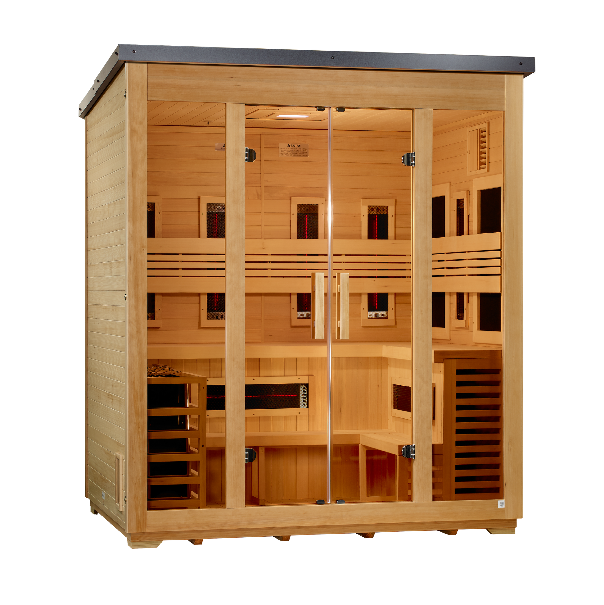 Golden Designs "Gargellen" 5-Person Hybrid Flat Roof Outdoor Sauna | GDI-8025-01