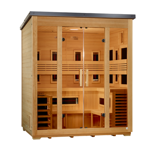 Golden Designs "Gargellen" 5-Person Hybrid Flat Roof Outdoor Sauna | GDI-8025-01